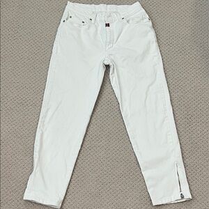 White Denim Ralph Lauren Jeans with ankle Zipper Detail